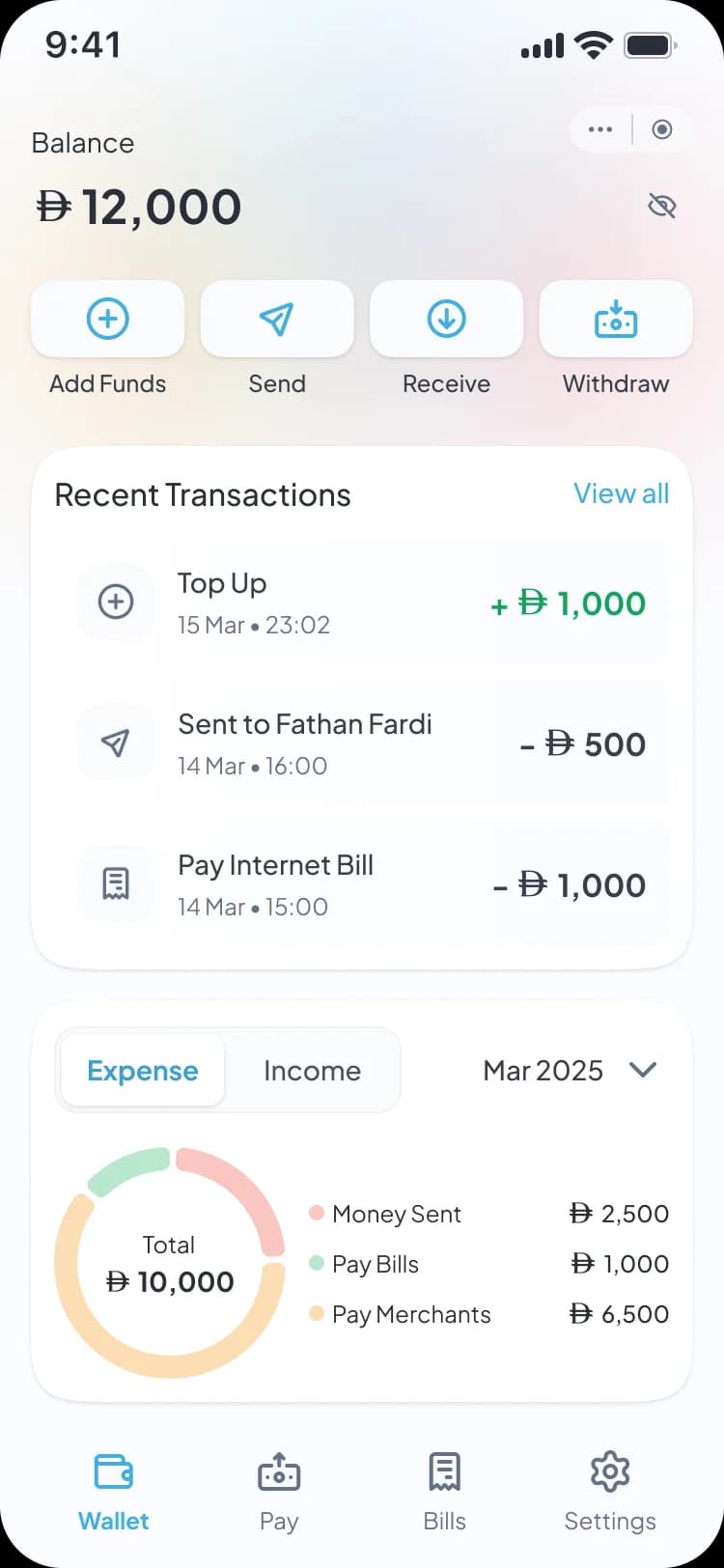 Reab Wallet balance screen