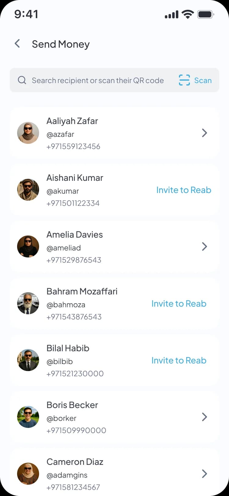 Reab Wallet payment screen